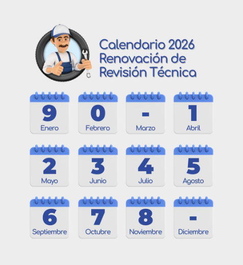 Calendario de Revisión Técnica 2026 en Chile