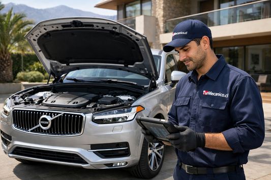 Taller mecánico Volvo a domicilio realizando mantención por kilometraje y diagnóstico electrónico en Vitacura