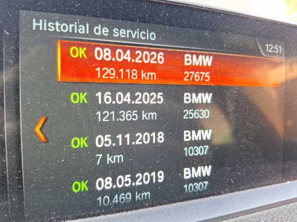 Mantenimiento BMW historial de servicio